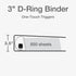 Cardinal 3 Ring Binder (10331) - Durable 3 Inch Premier Easy Open Binder, ONE-Touch Slant-D Rings, 650-Sheet Capacity,