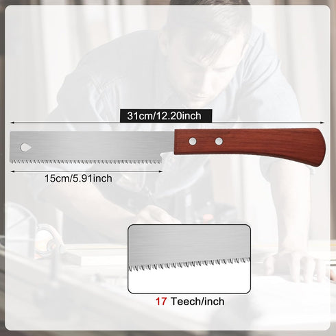 Mini Hand Saw, 6 Inch Flush Cut Saw, 17 TPI Trim Saw for Woodworking Small Projects
