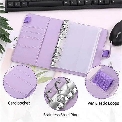 YCMGBH A6 Set,with PU Leather Budget Binder Notebook Cash Envelopes System Binder Pockets for Money Budget Saving Bill