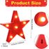 4 Jutom Pieces Star Night Lights LED Plastic Star Shaped Sign Lighted Marquee Desk Lamp for Gift Red