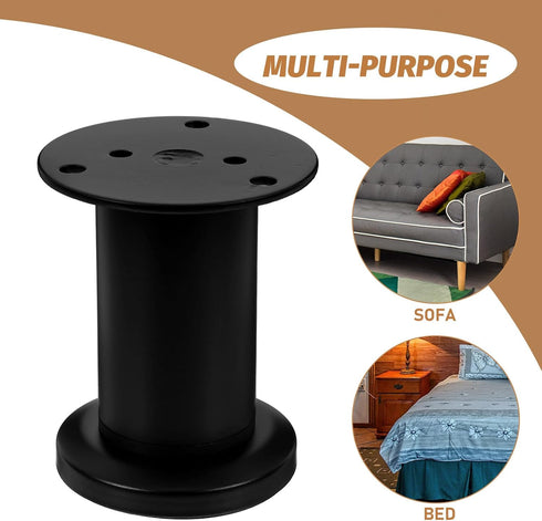 4pcs 8-12cm DOITOOL Adjustable Bed Frame Legs, Heavy-Duty Furniture Support Feet, Extendable Height for Sofa, Cabinet