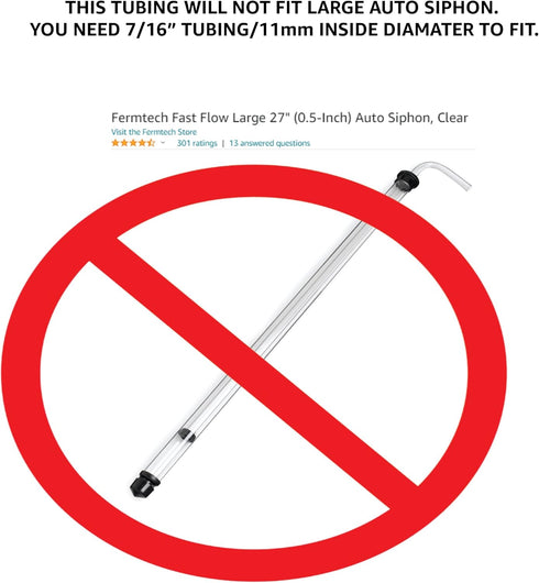 Fermtech Food Grade Vinyl Tubing, 10 feet, 5/16 ID, 7/16 OD, Clear