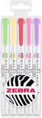 Zebra Mildliner Creative Marker Highlighter Pens, Double Ended, Chisel & Bullet Tip, Wallet Set of 5