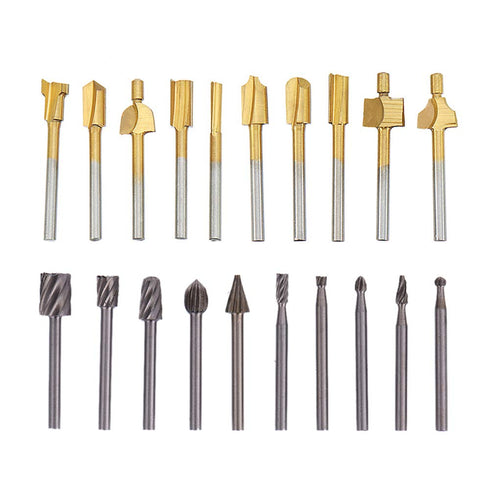HSS Router Carbide Engraving Bits, 1/8"(3mm) Shank Router Bit Set for DIY Woodworking and Carving