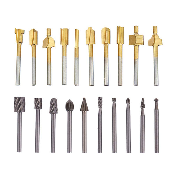 HSS Router Carbide Engraving Bits, 1/8"(3mm) Shank Router Bit Set for DIY Woodworking and Carving