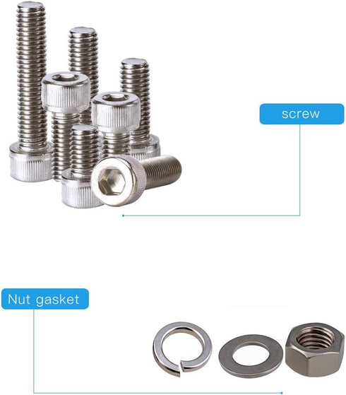 600PCS M3 Screws Hex Stainless Steel Bolts and Nuts Kit - Assorted Screws and Nuts Button Head Cap Metric M3 Bolt Kit