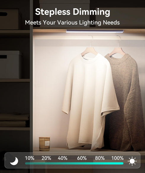2200mAh Closet Dimmable Counter Kitchen(2 Pack) Under Cabinet Lighting, LED Motion Sensor Light Indoor, USB
