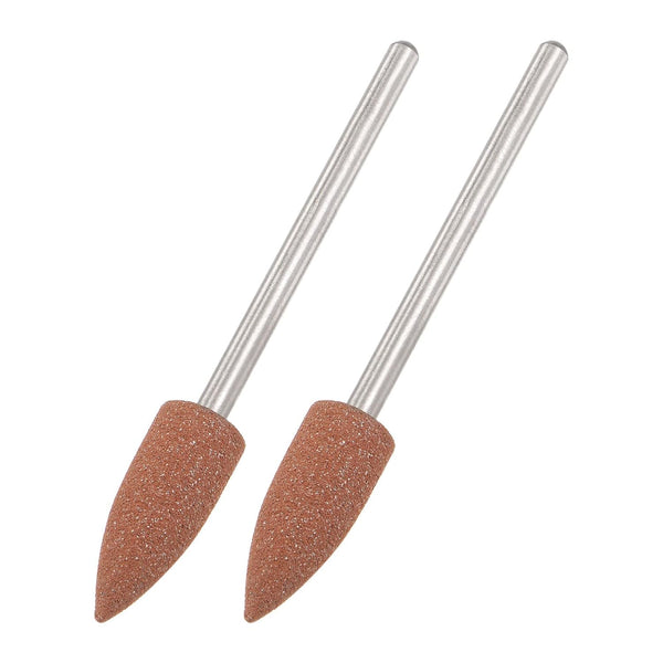 uxcell 2 Pcs Silicone Rubber Grinding Buffing Wheels, 400 Grits, 6mm Dia Pointed Polishing Head for Electric Rotary Tool