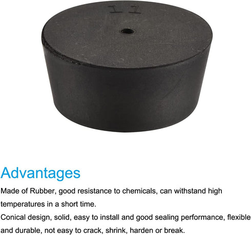 MECCANIXITY Rubber Tapered Plug 48mm to 56mm with Hole, Test Tubes Bungs Stopper for Lab Home