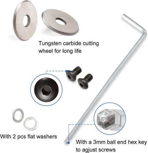 SPEEDWOX Glass Tile Cutter Replacement Cutting Wheel High Strength Tungsten Carbide Scoring Wheels Accessories Parts with Washer Screw Hex Wrench