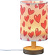 ALAZA Bedside Table Lamp for Bedroom Red Love Heart Nightstand LED Light Lamps with USB Port Linen Fabric Shade Table