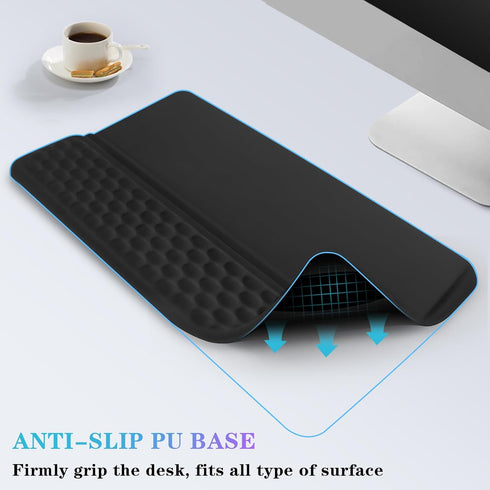 Computer Keyboard Stand with Wrist Rest, Ergonomic Tilted Keyboard Holder - Keyboard Riser with Wrist Pad - Keyboard