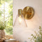 KSANA Gold Wall Sconce, Modern 1-Light Bathroom Light Fixtures with Seeded Glass