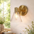 KSANA Gold Wall Sconce, Modern 1-Light Bathroom Light Fixtures with Seeded Glass