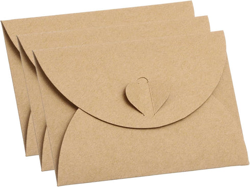 PATIKIL Gift Card Envelopes, 12 Pack Heart Shaped Clasp Mini Envelope for Birthdays, Weddings, Coffee