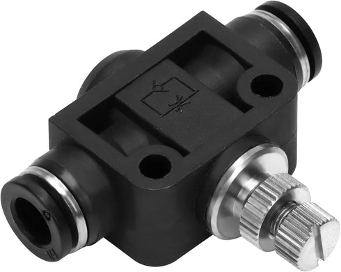 Air Flow Control Valve 1/4" Tube OD x 1/4" Tube OD Straight Union Pneumatic Valve (Pack of 1)