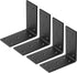 4 Pack Black Steel L Bracket, 6" L x 3" W Heavy Duty Corner Bracket for 4x4 6x6 Post, 90 Degree Metal Joint