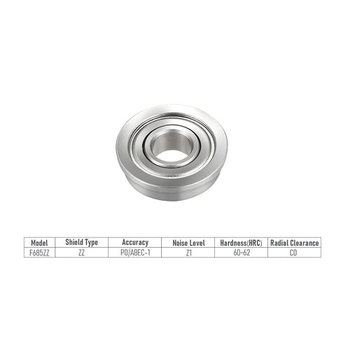 F685ZZ 5 PCS Deep Groove Ball Bearing, Flanged Bearing 5×11×5mm for Industrial Machine, Power Tools, Chrome Steel