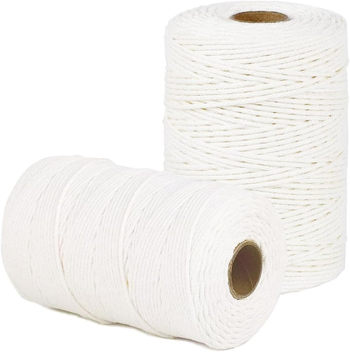 SMART&CASUAL 600 Feet 2mm Cotton Butcher Twine String, Soft Food Safe for Cooking, Craft, Baker, Gardening