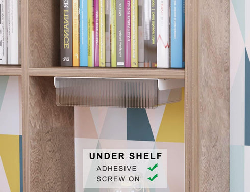 Under Desk Drawers for Organization, Pull-Out Drawer with Lip for Pencil Storage, Clear Light Black