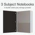 Oxford 3 Subject Spiral Notebook, College Ruled, 6 Pack, Water Resistant Poly Cover, 150 Sheets