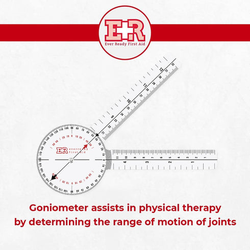 Ever Ready First Aid Plastic 8 Goniometer, 360 Degree ISOM 2 Pack