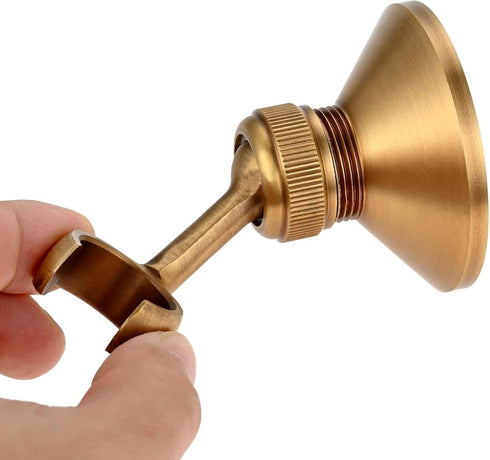 dDanke Wall Mounted Adjustable Shower Head Holder with Brass Swivel Base Universal Fit for Handheld Shower (Antique)