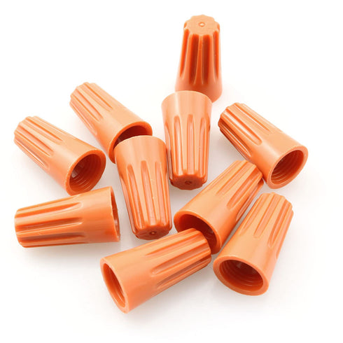 10pcs Wire Electrical Screw Springs Caps, Wire Twist Terminals Spring Cover Connection P4, Orange