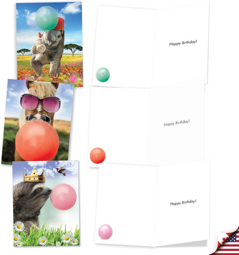 The Best Card Company 10 Funny Birthday Cards Assorted, Boxed Greeting Cards with Envelopes - Adult Retro