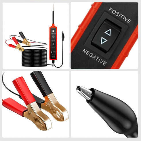 WOONEKY Automotive Circuit Tester Electrical System Diagnostic Tool with Positive Negative Clips Continuity and Light