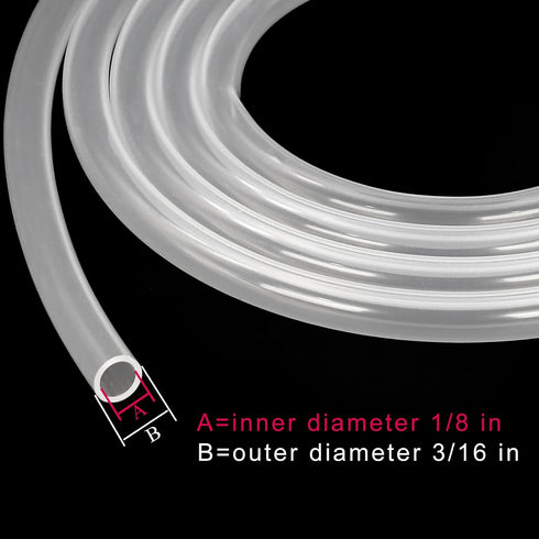 1/8" 3/16" 10ft (9.84ft) Silicone Tubing ID x OD - Length Food Grade Silicon Tube Flexible High Temp Pure Silicone Hose