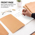 feela 8 Pack A5 Kraft Notebooks, 60 Lined Blank Pages, Soft Cover Journals for Women, Students, 8.3 x 5.5 in