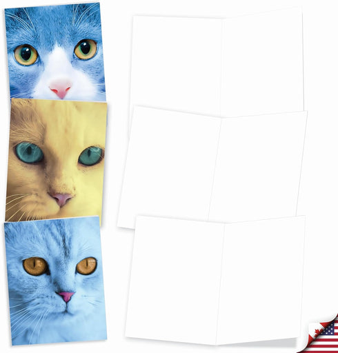The Best Card Company 20 Adorable Cat Greeting Cards, Blank Assortment (4 x 5.12 Inch, 10 Designs, 2 Each)