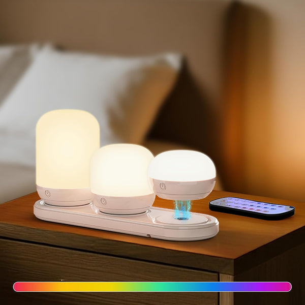 SUNMORY Rechargeable Night Light, Small Table Lamp for Bedroom, Dimmable Bedside Lamp