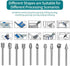 20Pcs HSS Different Burr Set Carving Bits, Wood Engraving Router Bit with 1/8"(3mm) Shank for DIY Woodworking