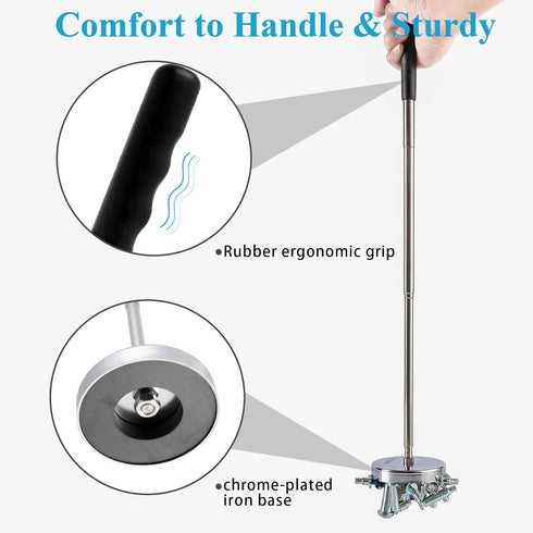 Rechabite Telescoping Magnetic Sweeper Pickup Tool, 35LB Pull Capacity, Retractable 8.6" to 33"