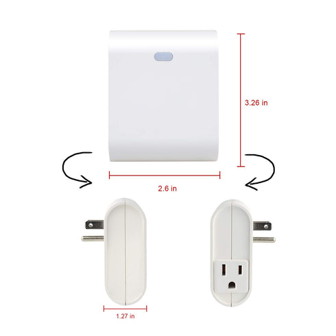 Zwave Smart Light Dimmer Outlet, Z-Wave Plug-in Socket, Built-in Repeater, Requires Z Wave Hub, Works with SmartThings,