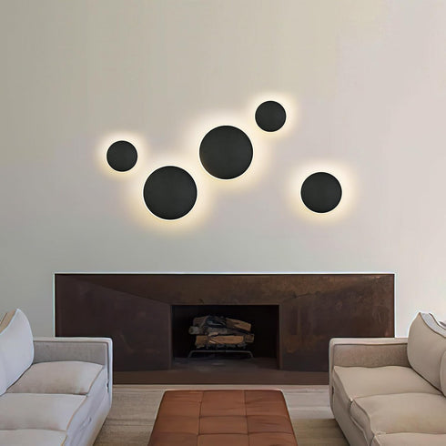 Dimmable,9 Room(7.1 Wall Lights Battery Operated Wall Sconces,Black Rechargeable Solar Eclipse Style Wall Light