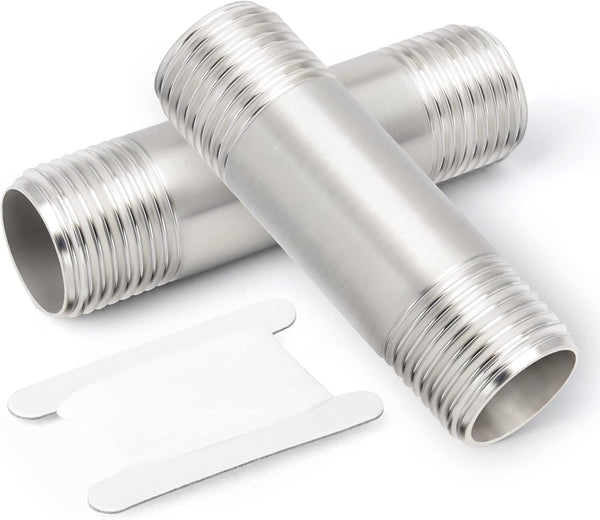 TAISHER 2Pcs Stainless Steel Pipe Fittings, 3/8" NPT Male Threaded, 2" Length