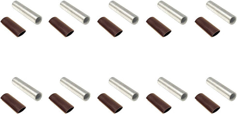 10 pcs 2/0 AWG Butt Splice Connector, Pure Copper Tin Coated Marine Grade Uninsulated by WindyNation