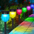 SMY Lighting Solar Outdoor Path Lights, Color Changing Waterproof IP65 Auto On/Off