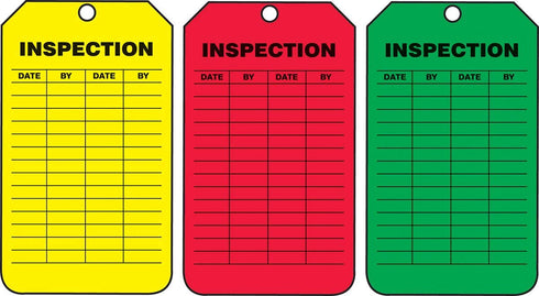 Accuform RP-Plastic Scaffold Status Tag, "Danger/Caution/Attention", 5.75" x 3.25" x 0.015", Black Green/Yellow/Red