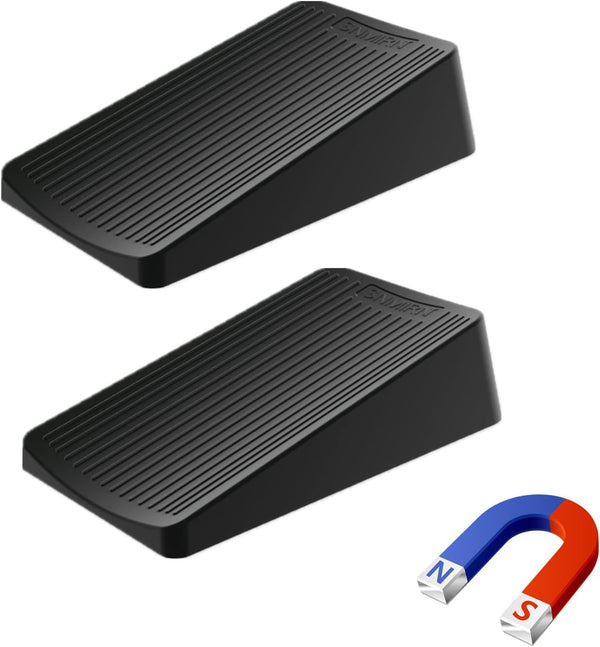Premium Rubber Door Stop, Large Door Stopper Wedge, Anti-Slip Design, Works On All Floor Types and Carpet, Heavy Duty