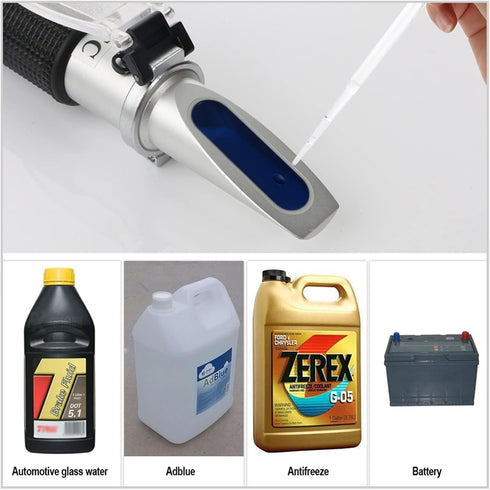 VGVGV 4 1 Brix Refractometer, in Car Automotive Antifreez Battery Fluid Refractometer Urea Glass Freezing Point Water