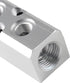 4 Way Pneumatic Manifold Air Distribution Block, Silver Compressed Air Coupler Fast Connector for Compressor