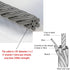 Garage Door Safety Cable for Extension Springs, Galvanized Carbon Steel 8.5ft x 1/8" 7x7 Strands - 1 Pair