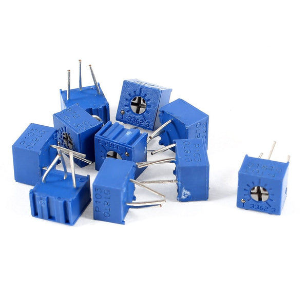 uxcell 10 Pcs Potentiometer Trimmer Variable Resistor 3362P-103, 10K Ohm