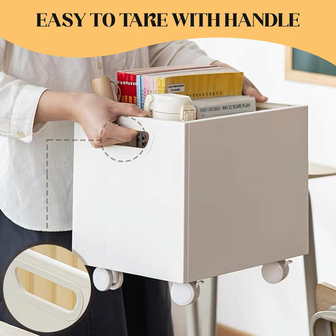 Rolling File Organizer with Wheels, Stackable Storage File Boxes, Portable Letter/Legal Size File Folder Box Book Box