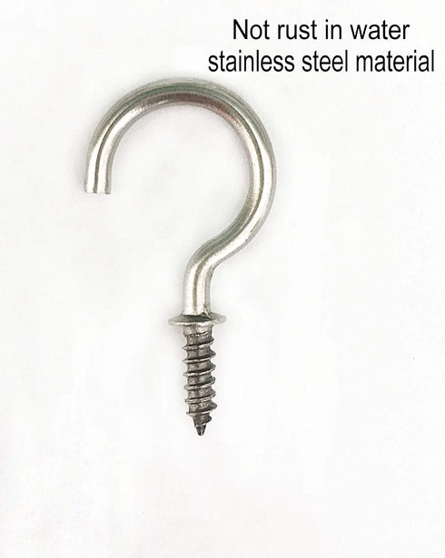 304 Stainless Steel Screw Ceiling Hooks - 7/8 Inch Screw-in Light Hooks for Outdoor and Indoor Use (40 PCS)