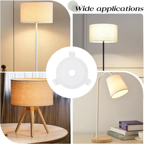 20 E27 11MM(3/7") CREATCABIN Pcs to Lamp Shade Adapter Ring Plastic Lampshade Reducing Rings Converter Washer White